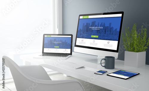 grey studio devices with modern design website