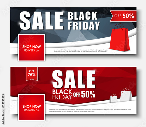 Set of web banner for sales on Black Friday