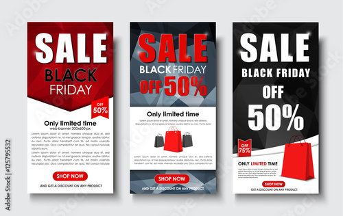 Set of web banner for sales on Black Friday