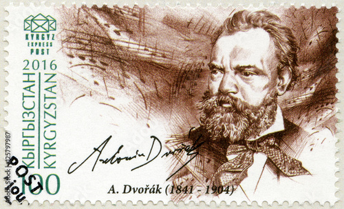 KYRGYZSTAN - 2016: shows Antonin Leopold Dvorak (1841-1904) photo