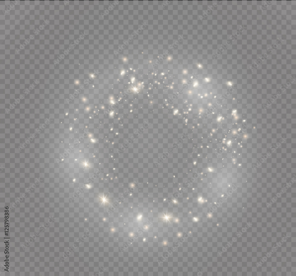 Fototapeta Vector glowing stars, lights and sparkles. Transparent effects