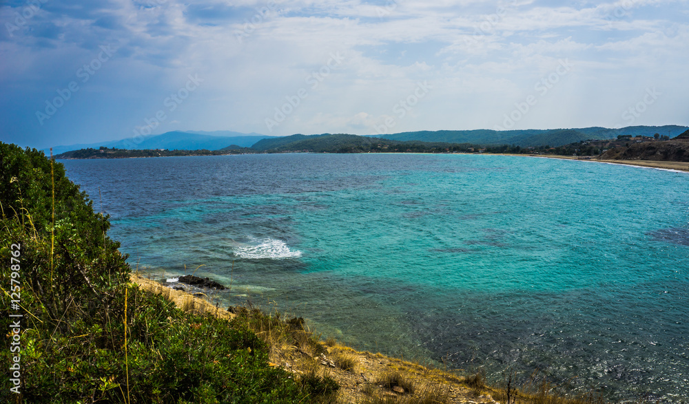 Fototapeta premium Beautiful Panorama With Turquoise Water, Sithonia, Halkidiki, Greece