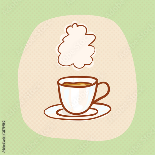 Coffee sketchy vector clipart. Vector design element for invitation or greeting card. Sketch for flyer, banner, ad, package, poster. Hand drawn cup of hot Coffee icon