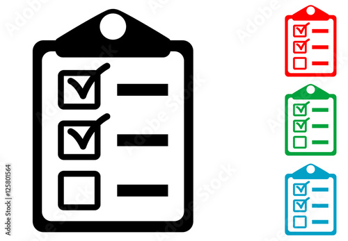 Icono plano clipboard varios colores
