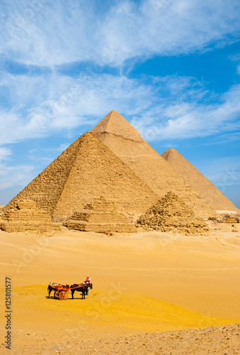 All Pyramids Together Egyptian Tourists Cart V