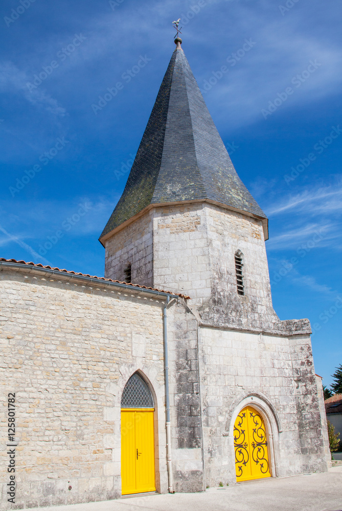 Charron, église saint Nicolas. Charentes maritimes, Poitou Charentes, France