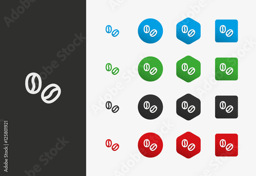 Cofffee beans icon variations