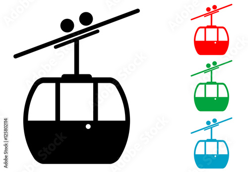 Icono plano teleferico varios colores