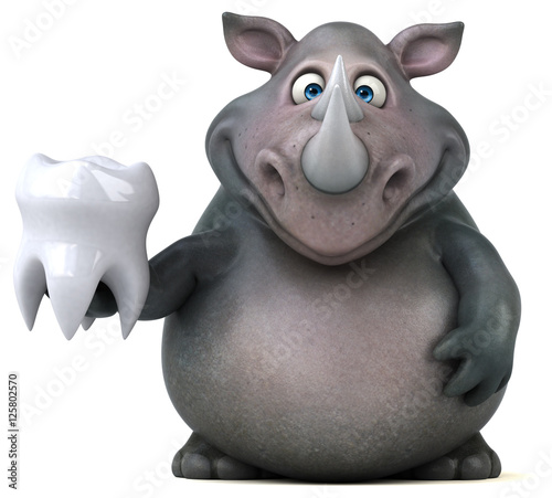 Fun rhinoceros - 3D Illustration