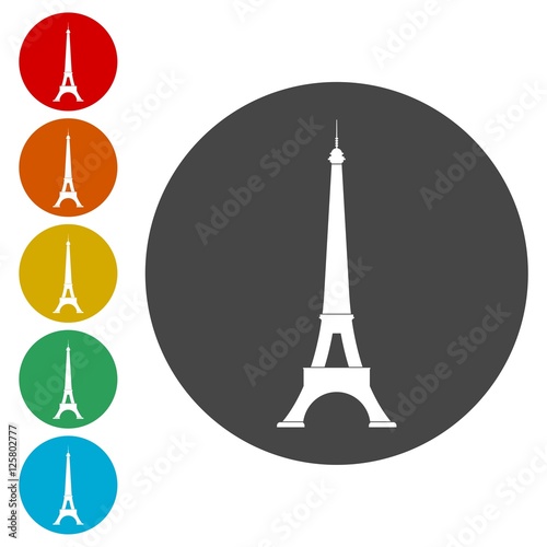 Eiffel tower vector illustration icon 