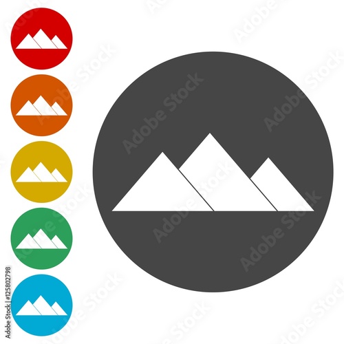 The pyramids at Giza in Egypt, pyramid complex icon 