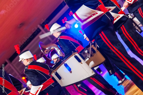Various instruments and details from a music band of windband photo