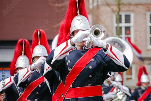 Various instruments and details from a music band of windband photo