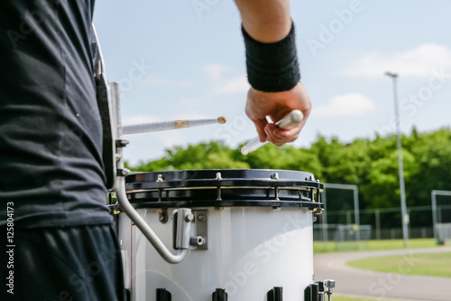 Various instruments and details from a music band of windband photo