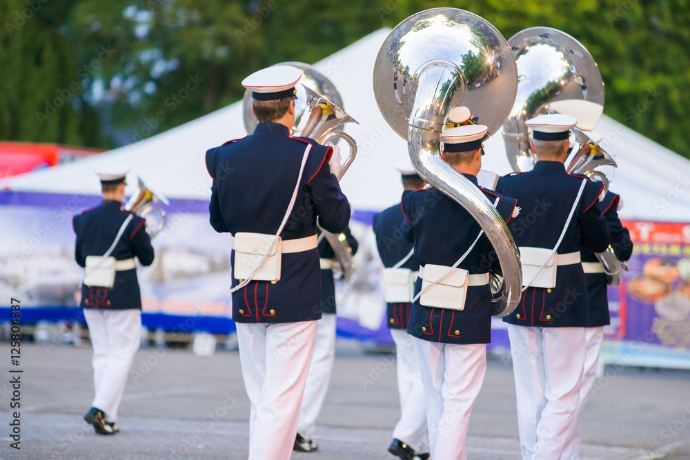 Fototapeta premium Concert band or windband performing during event..