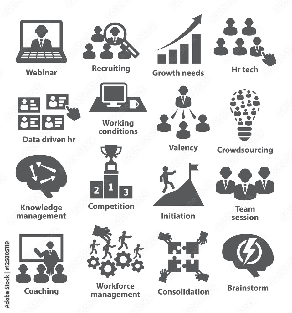 Naklejka premium Business management icons. Pack 30.