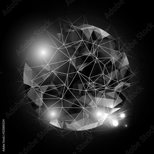 low poly abstract circular shape design template