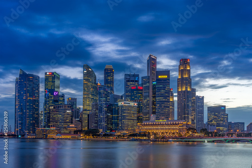  Singapore financial district skyline