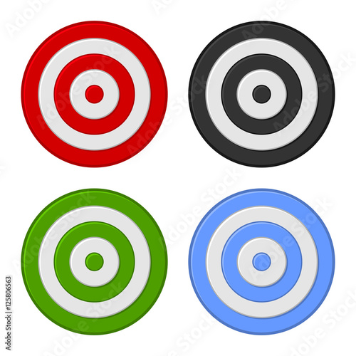 Shooting Target Icon Set Isolated on White Background. Vector