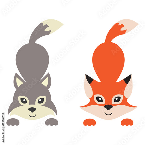 cartoon fox and wolf © julia_january