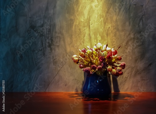 Flower vase under the lights