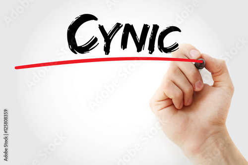 Hand writing Cynic with marker, concept background