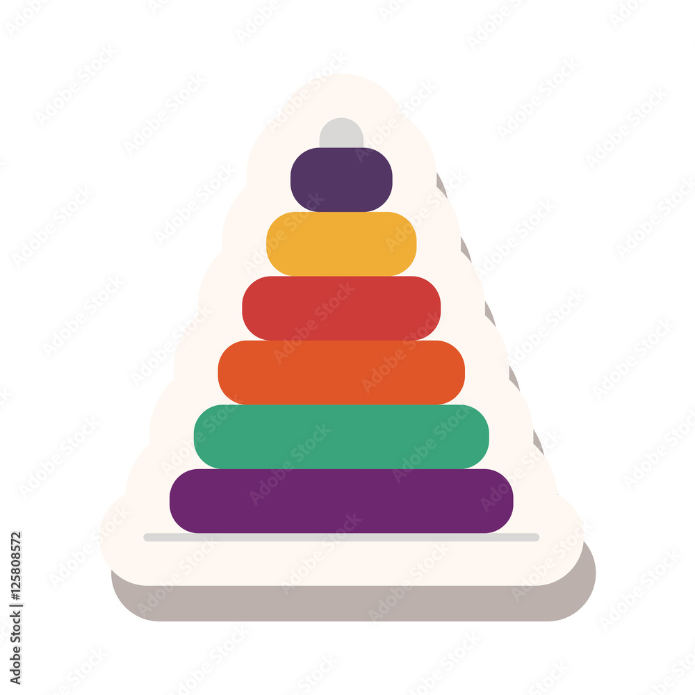 colorful baby tower toy icon over white background. toys kids design. vector illustration colorful baby tower toy icon over white background. toys kids design. vector illustration