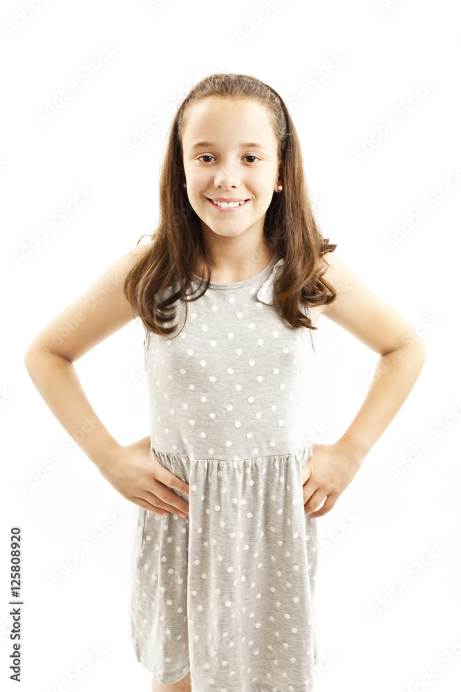 Portrait of a cute young girl. Isolated on white background Portrait of a cute young girl. Isolated on white background