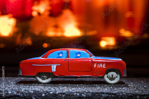 Firefighters vintage toy car