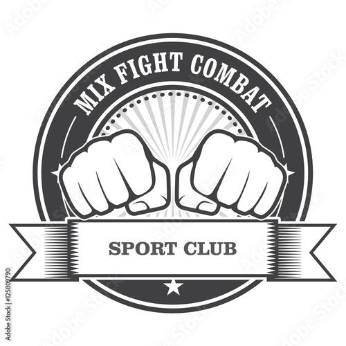 Mix fight combat emblem - clenched fists