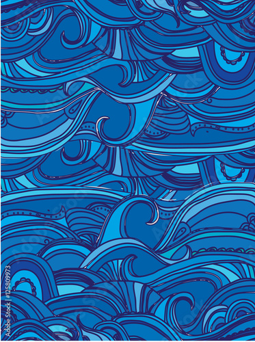 Bright colorful abstract background with a pattern of blue waves
