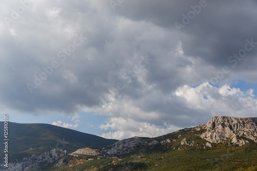 Mountain landscape background of sky © snedorez