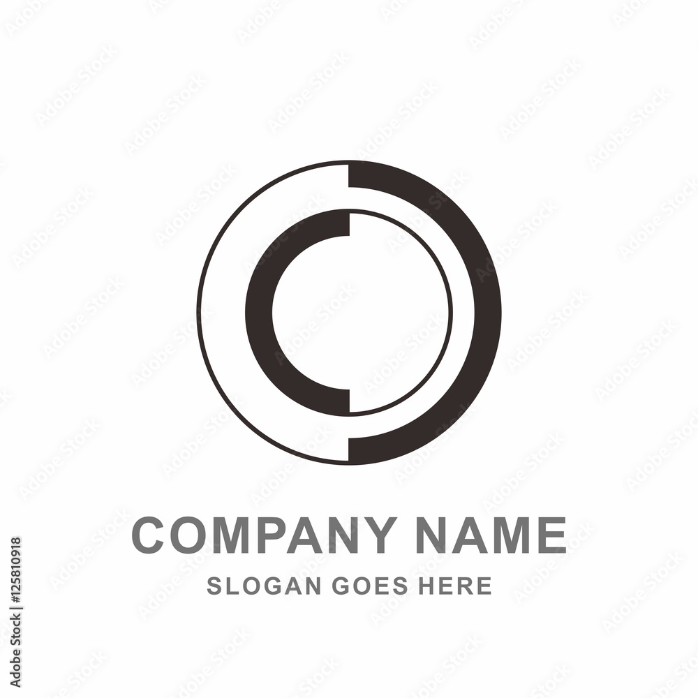 Geometric Circle Line Reflection Business Company Stock Vector Logo Design Template