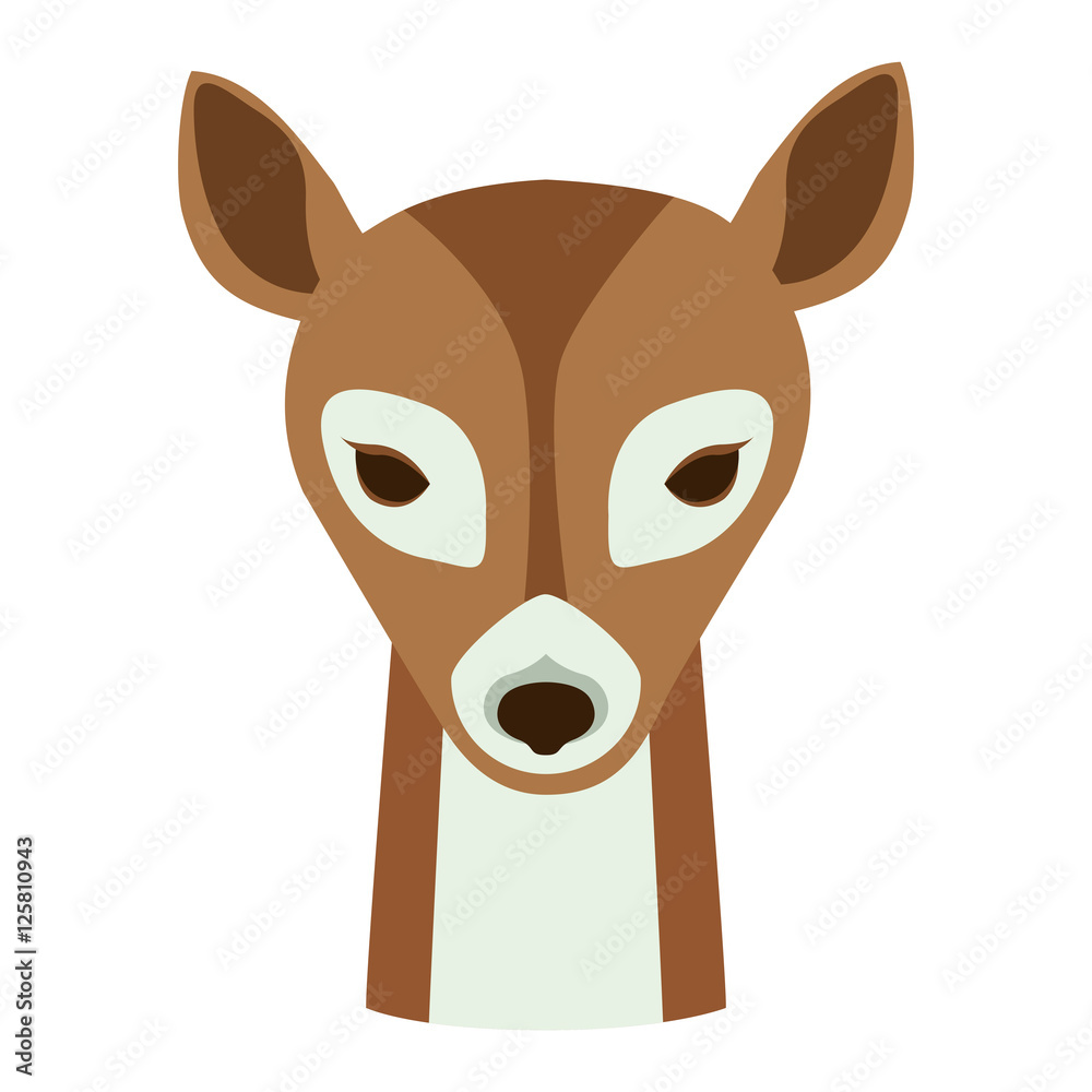deer face animal cartoon icon over white background. colorful design.  vector illustration Stock Vector | Adobe Stock