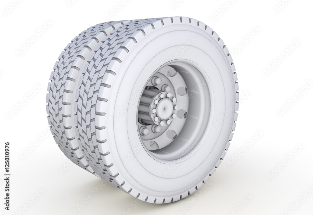Obraz premium white wheel on a white background 3d render
