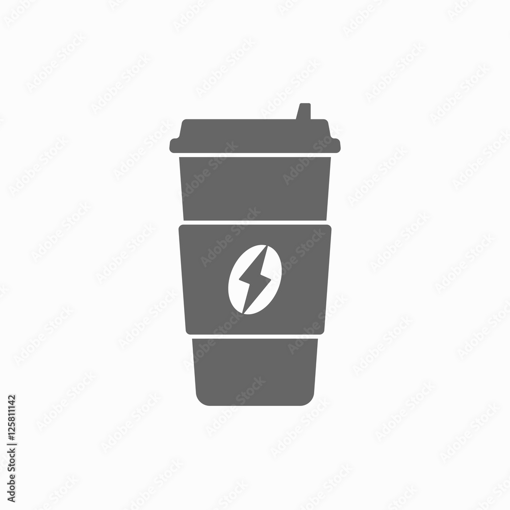 Paper or plastic coffee cup isolated on white background. Coffee cup in monochrome flat style. Vector illustration Paper or plastic coffee cup isolated on white background. Coffee cup in monochrome flat style. Vector illustration