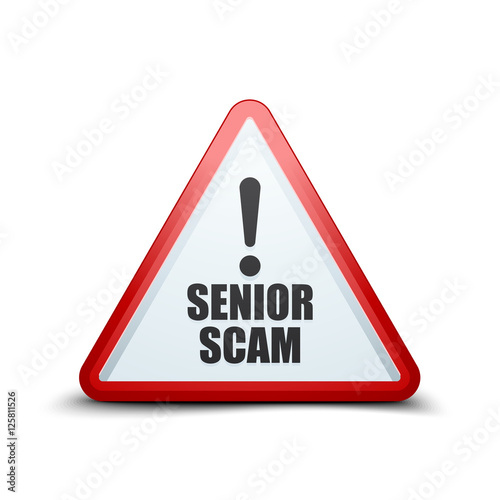 Senior Scam hazard sign illustration