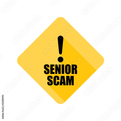 Senior Scam hazard sign illustration