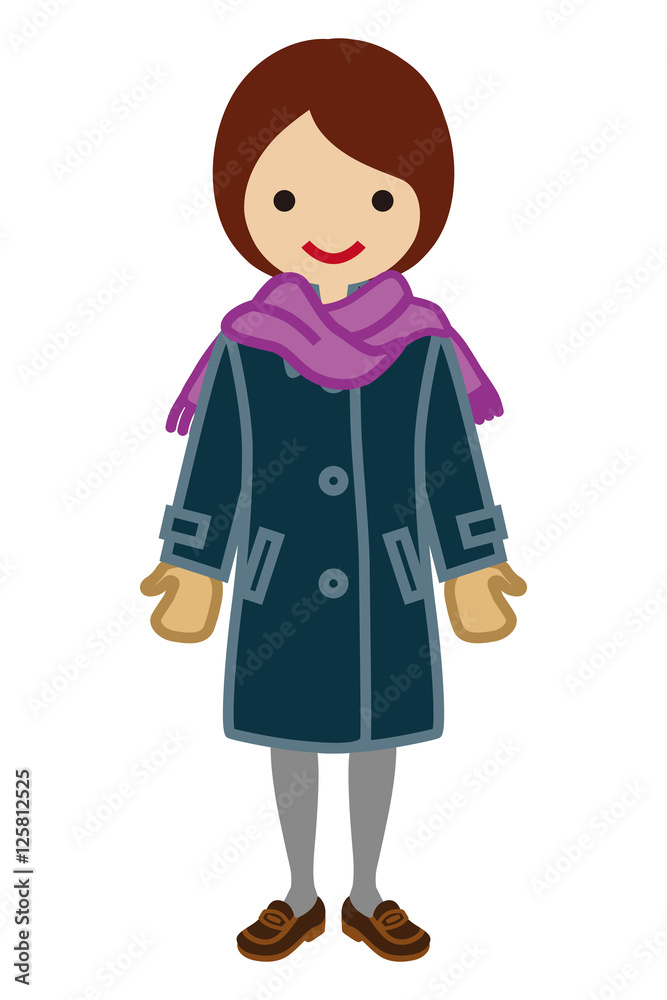 Schoolgirl wearing Overcoat - Winter Fashion Schoolgirl wearing Overcoat - Winter Fashion
