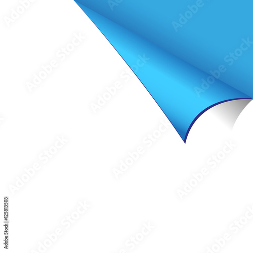 Curled White Paper Corner with Blue Background