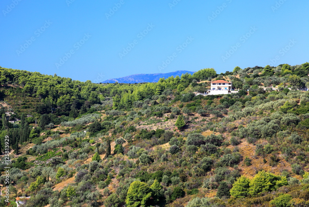 Lonely house on the hill,Greece