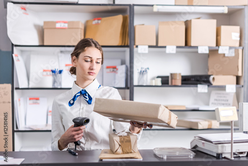 woman working at the post office
