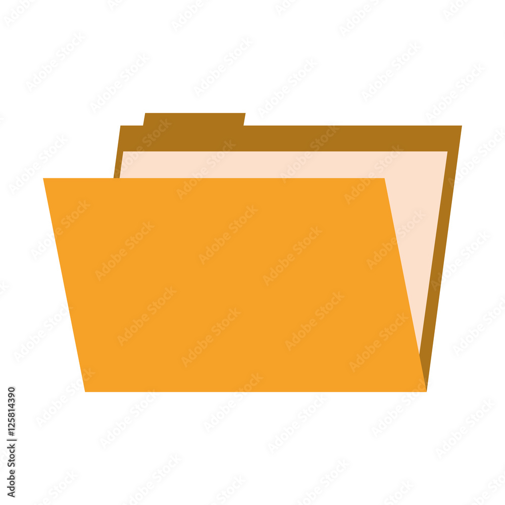 document folder icon in color yellow over white background. vector illustration