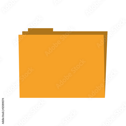 document folder icon in color yellow over white background. vector illustration