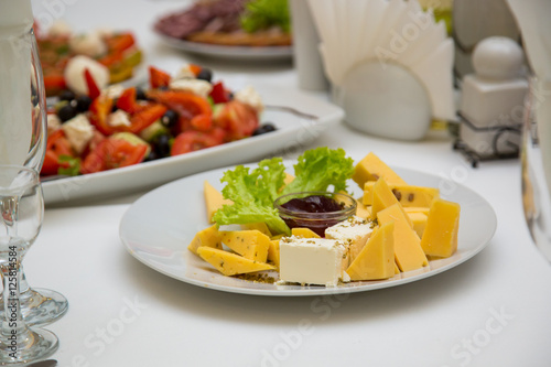 cheese plate on a decorated table