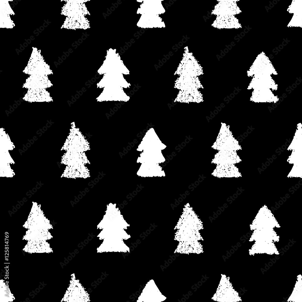 Obraz premium Christmas trees seamless pattern.
