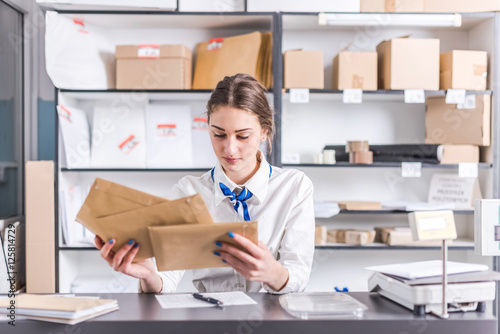 woman working at the post office