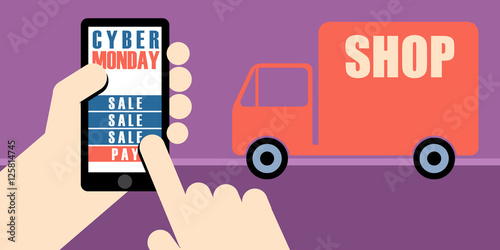 Digital vector cyber monday banner design