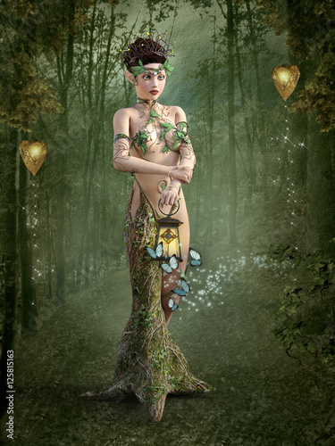 Photos Nymph of the wood with lantern and butterflies