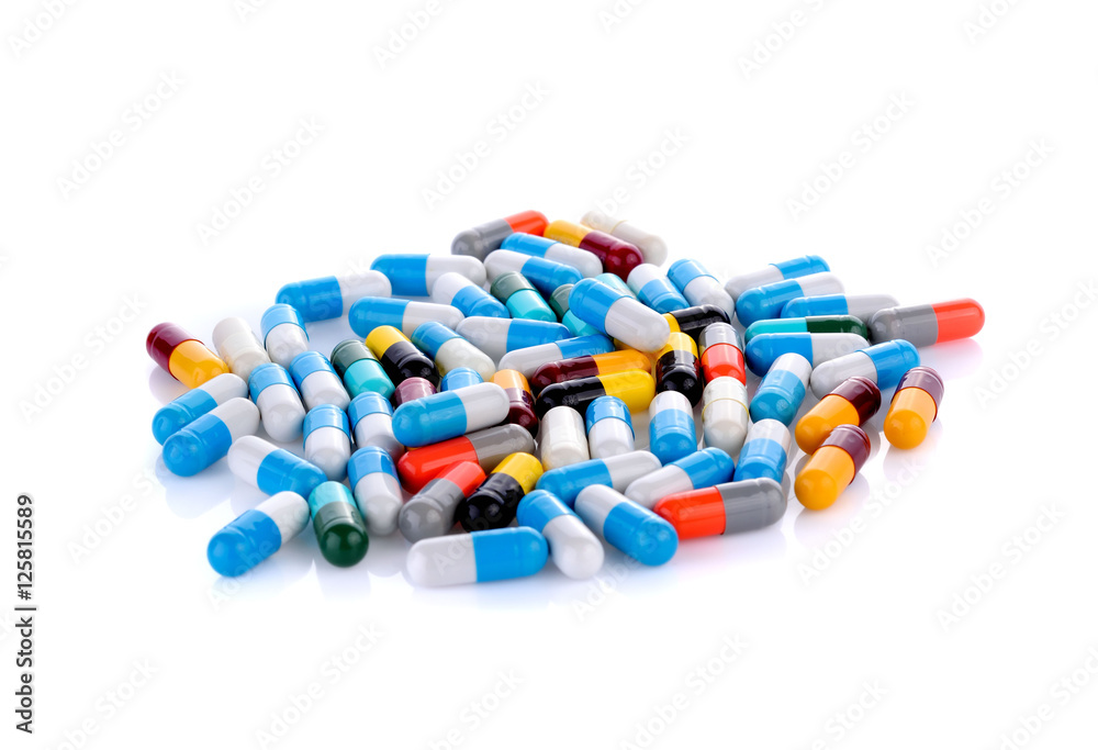 pills capsules isolated on white background pills capsules isolated on white background